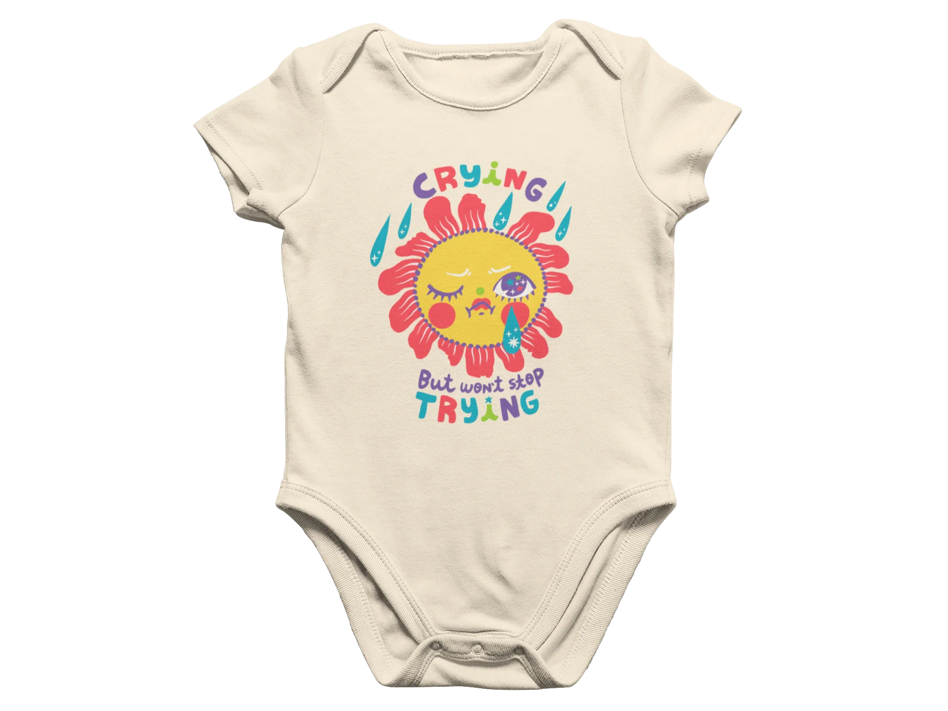 Crying But Won't Stop Trying - Baby Onesie - Image 3