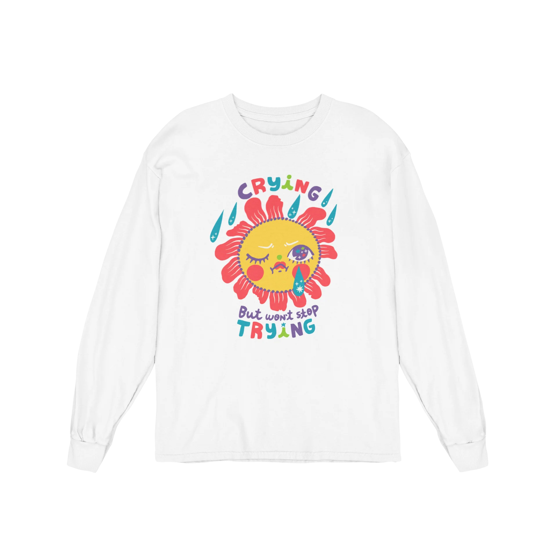 Crying But Won't Stop Trying - Long Sleeve Tee - Image 5