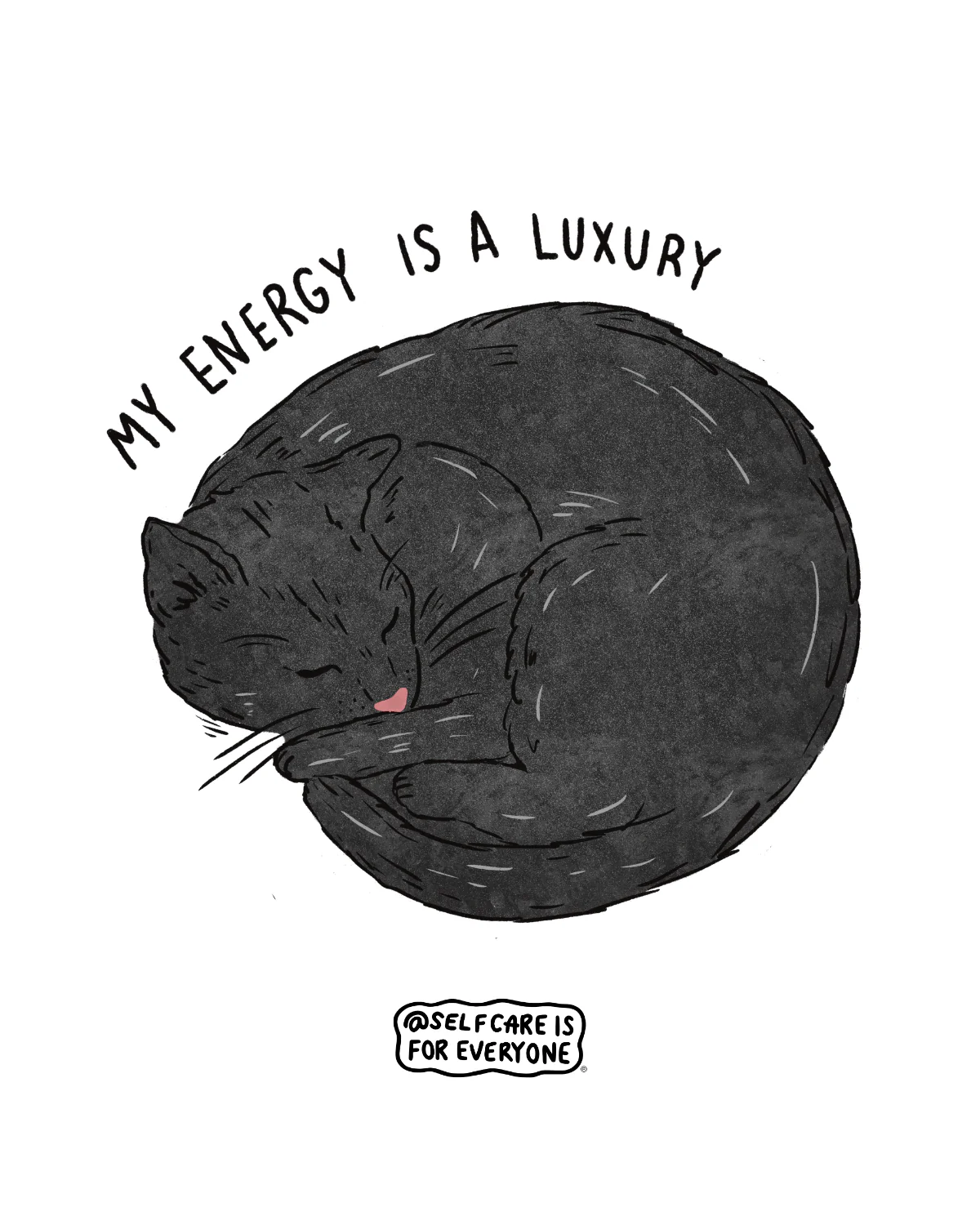 My Energy Is A Luxury (Black Cat) - T-Shirt - Image 2