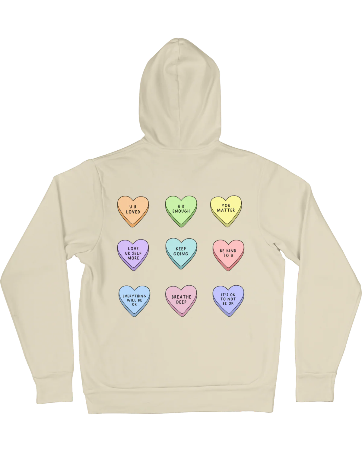 You Are Enough + Candy Hearts (Purple 💜) - Hoodie - Image 10