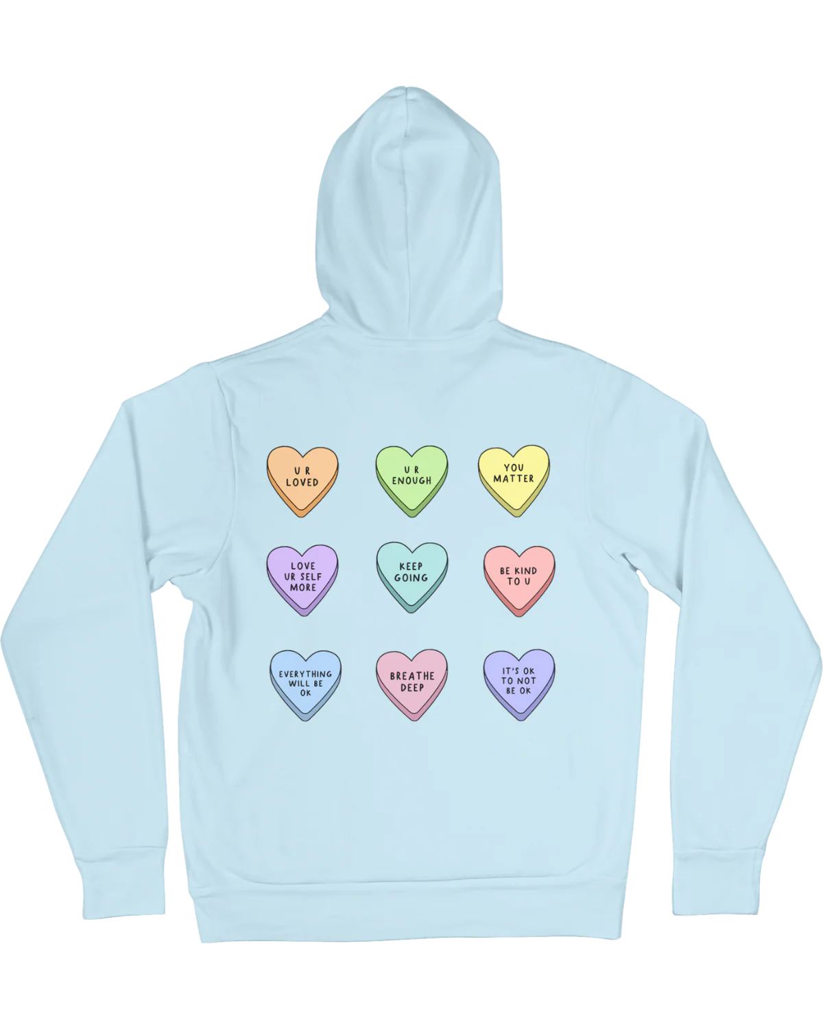 You Are Enough + Candy Hearts (Purple 💜) - Hoodie - Image 4