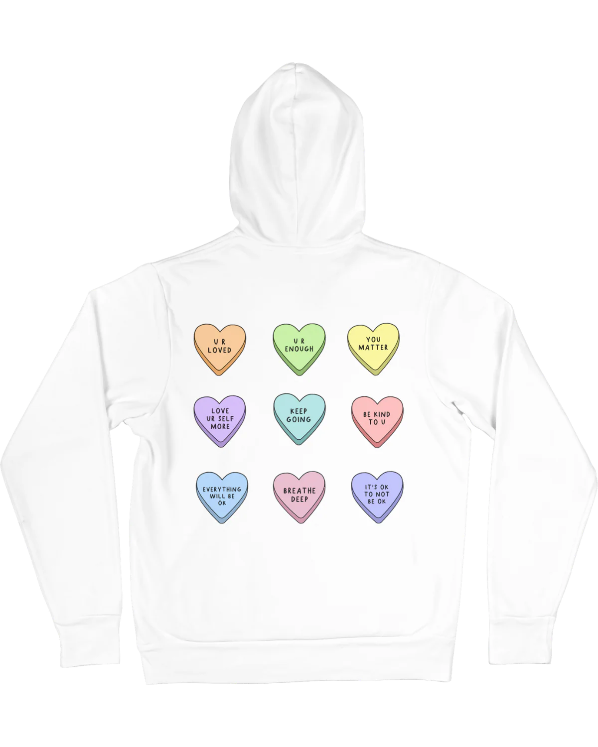 You Are Enough + Candy Hearts (Purple 💜) - Hoodie - Image 6