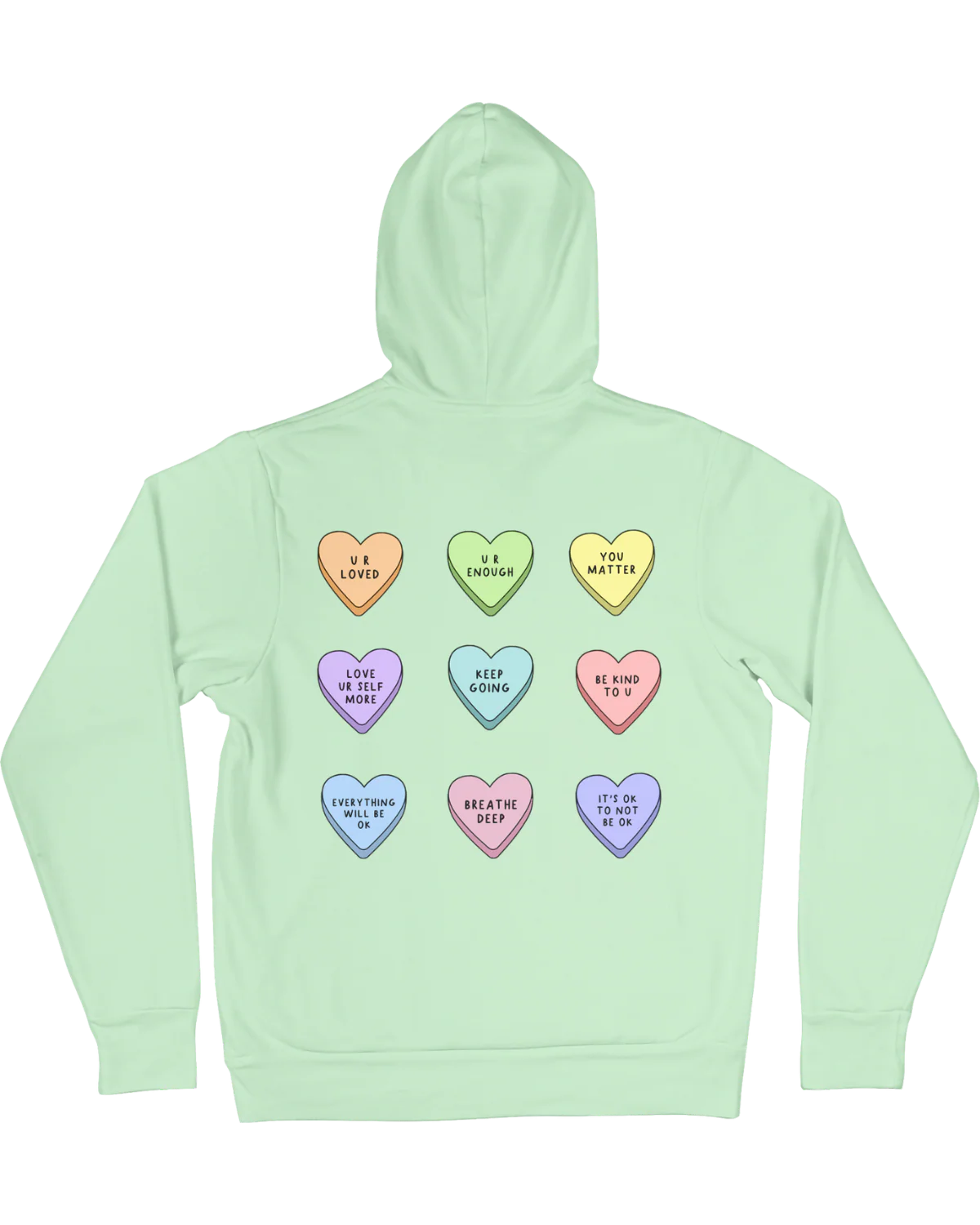 You Are Enough + Candy Hearts (Purple 💜) - Hoodie - Image 8