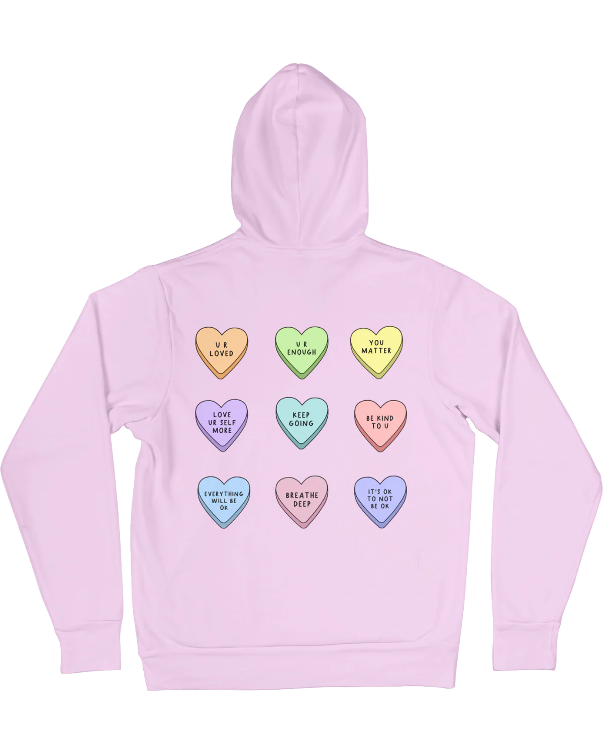 You Are Enough + Candy Hearts (Purple 💜) - Hoodie - Image 12