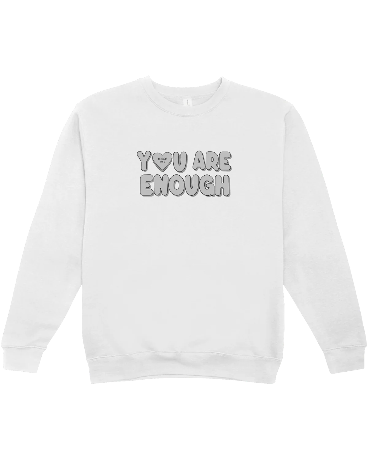 You Are Enough + Candy Hearts (Silver 🩶) - Sweatshirt - Image 2