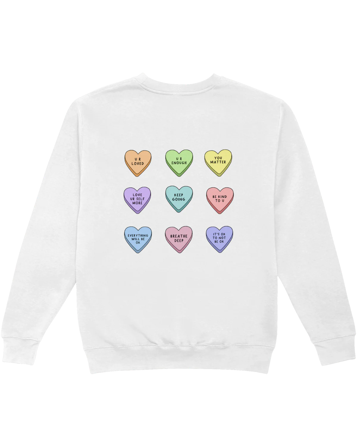 You Are Enough + Candy Hearts (Purple 💜) - Sweatshirt - Image 3