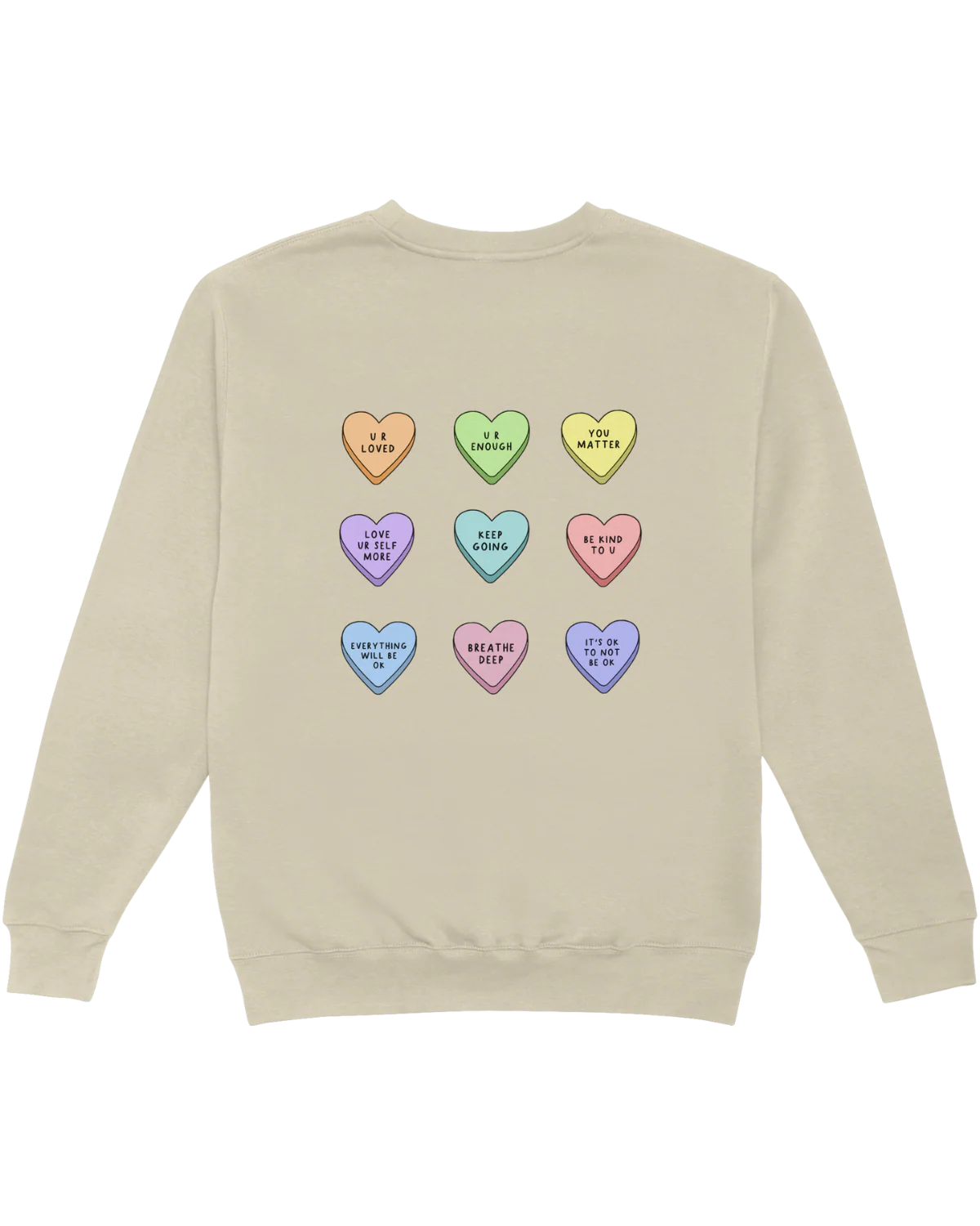 You Are Enough + Candy Hearts (Purple 💜) - Sweatshirt - Image 7