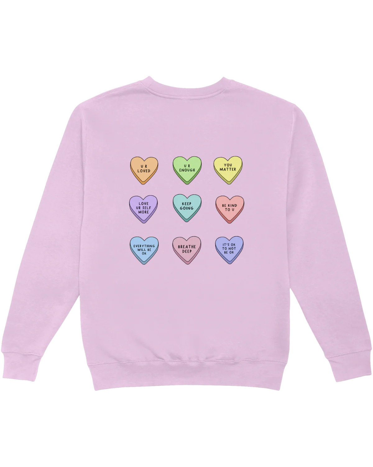 You Are Enough + Candy Hearts (Purple 💜) - Sweatshirt - Image 6