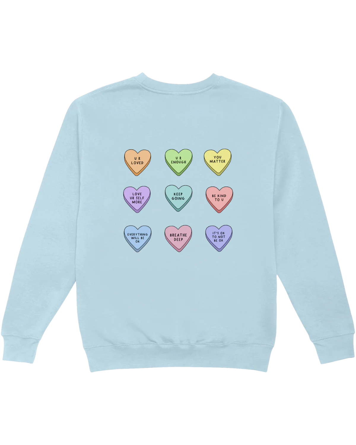 You Are Enough + Candy Hearts (Purple 💜) - Sweatshirt - Image 5