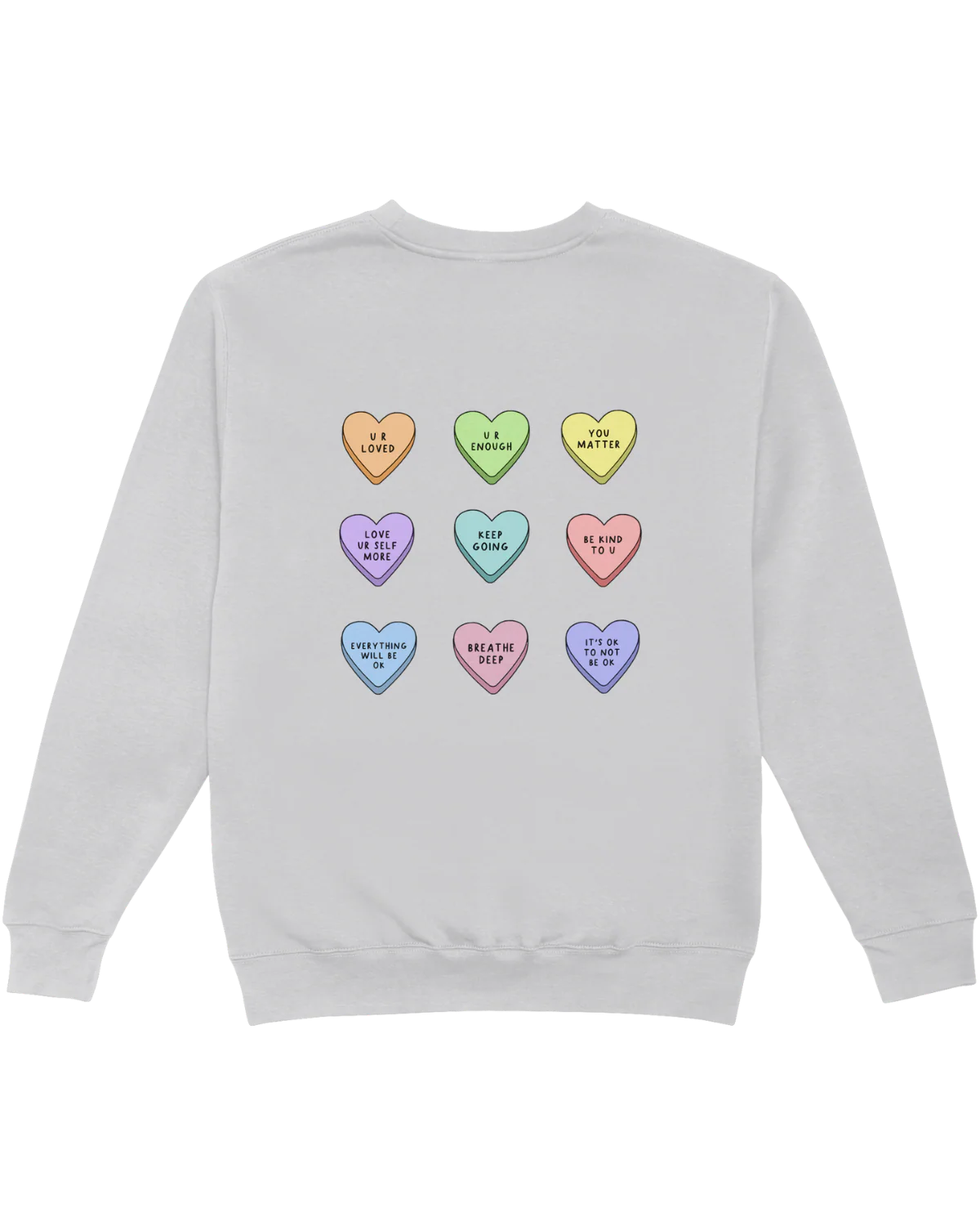 You Are Enough + Candy Hearts (Purple 💜) - Sweatshirt - Image 4
