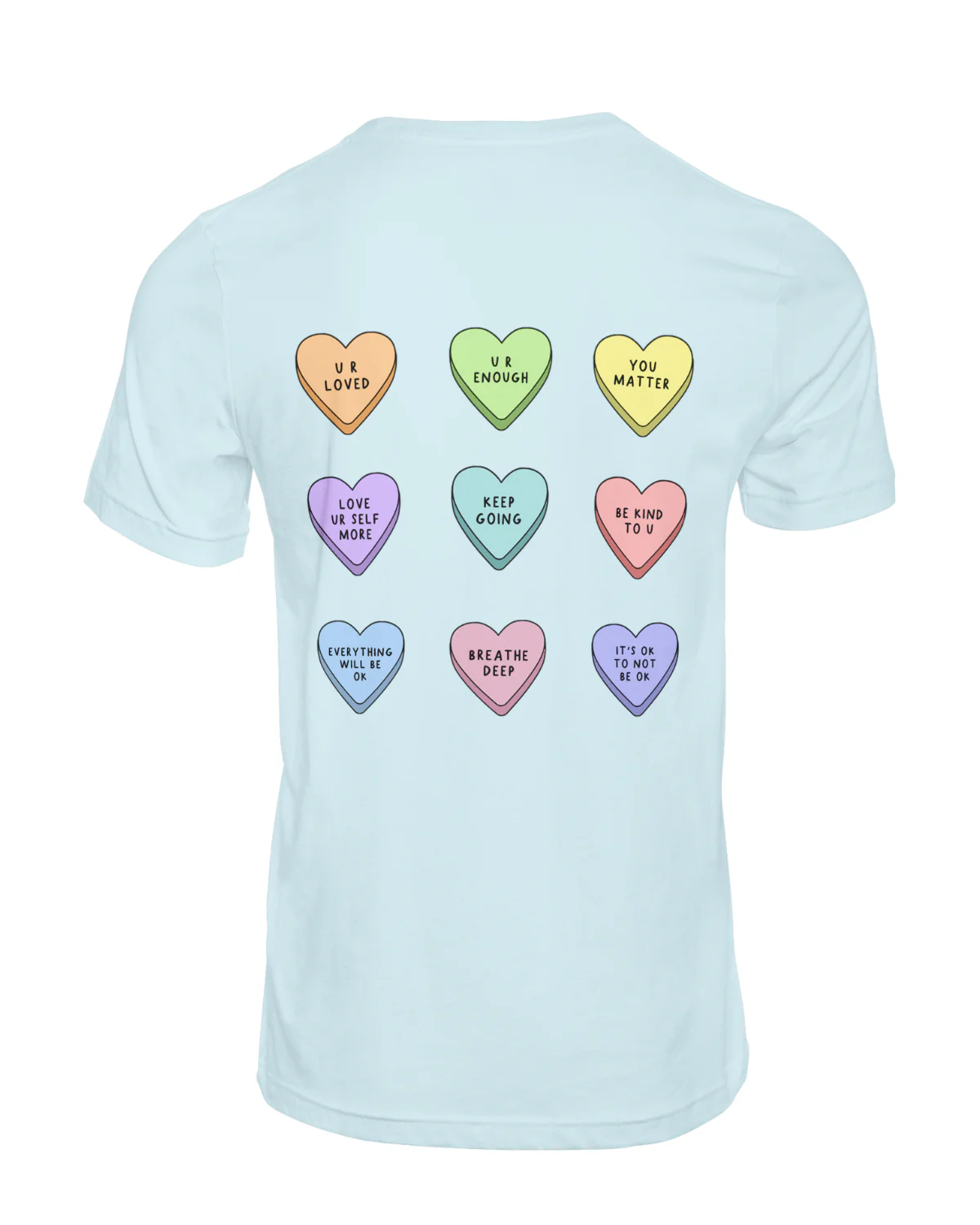 You Are Enough + Candy Hearts (Silver 🩶) - T-Shirt - Image 4