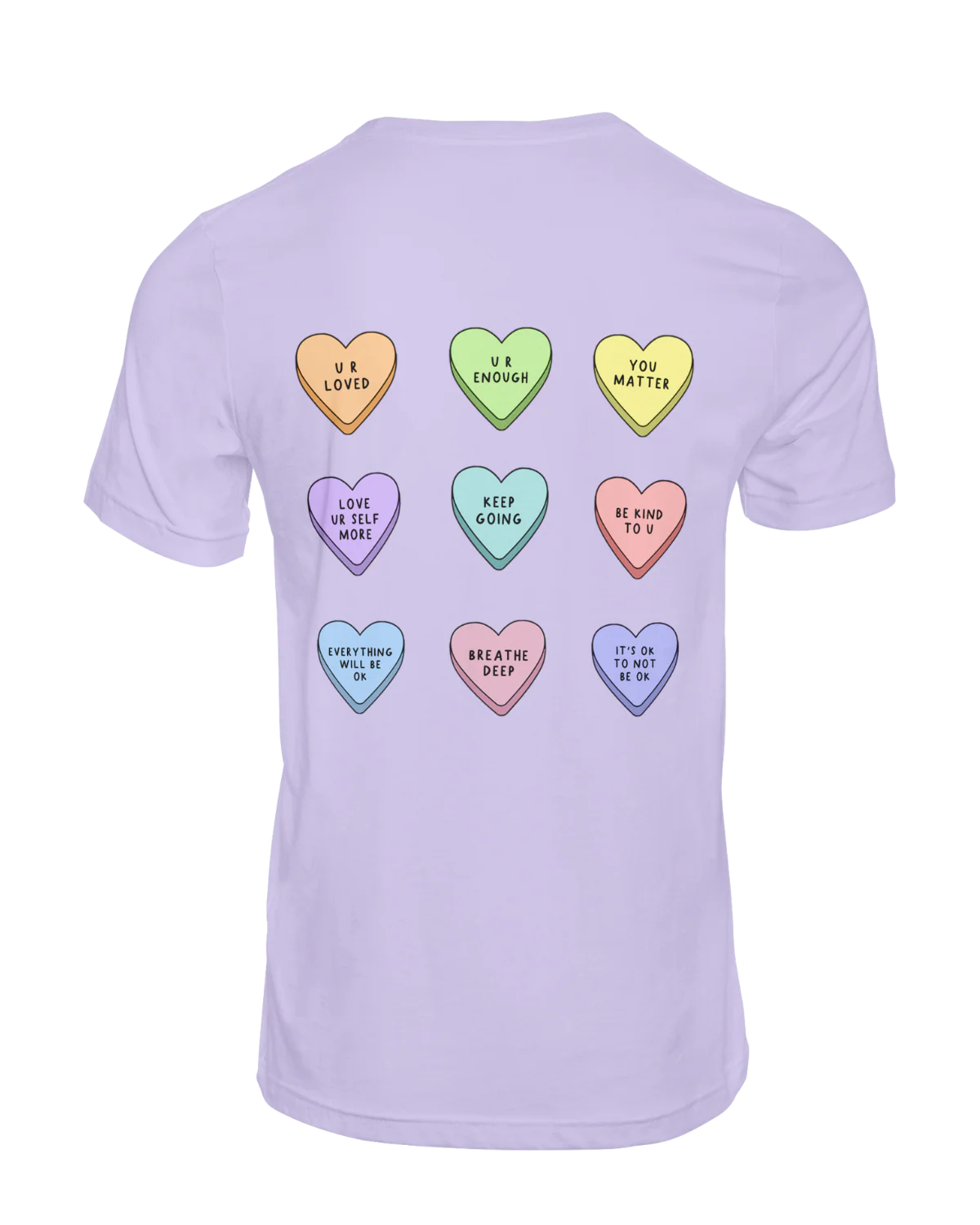 You Are Enough + Candy Hearts (Silver 🩶) - T-Shirt - Image 5