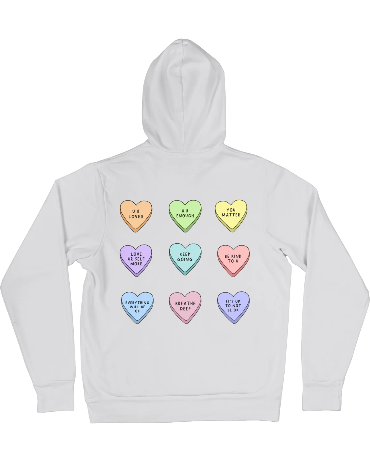 You Are Enough + Candy Hearts (Pink 🩷) - Hoodie - Image 11