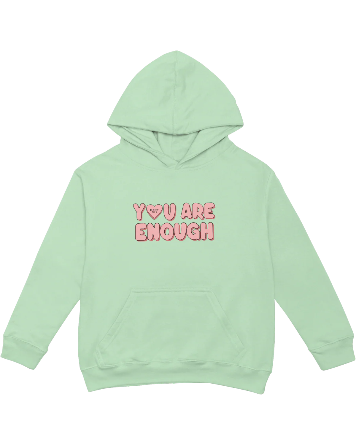 You Are Enough + Candy Hearts (Pink 🩷) - Hoodie - Image 2